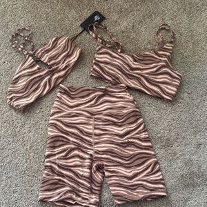 Ryderwear Brown and Tan Athletic Shorts